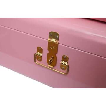 American Atelier Trunks | Set of 2 | Pink | Vintage Style Storage with Gold Finish Hardware | Space Saving Organizer | Use in Home, Dorm, and Office | Medium and Large
