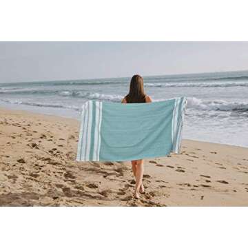 GLAMBURG Cotton Peshtemal Towel Set - 6 Beach Towels