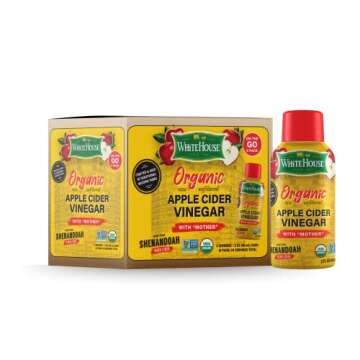 White House Organic Apple Cider Vinegar Shots, Raw Unfiltered, On the Go (Organic, Pack of 24)