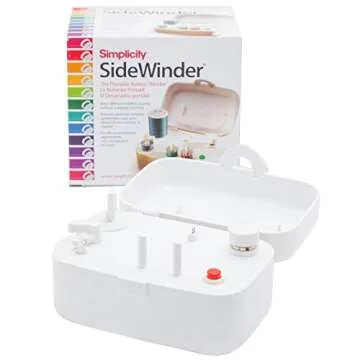 Simplicity 388175A Sidewinder Portable Automatic Bobbin Winder Machine, 120 Voltage, White