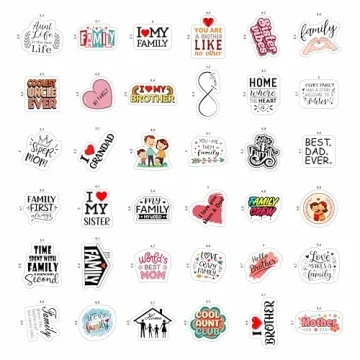 Creative 100Pcs Family Stickers for Scrapbooking & Gifts