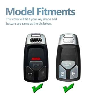 SWEETBOND Key Fob Cover for Audi A4 S4 RS4 A5 F5 S5 RS5 A6 A7 A8 S8 Q2 Q5 SQ5 Q7 SQ7 TT TTS TTRS R8, Fashion Key Shell with Diamond Gold Keychain (Pink)