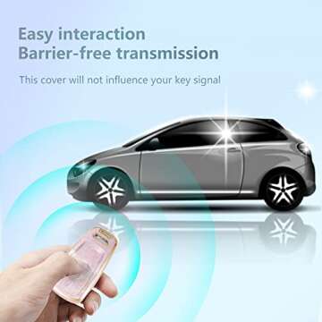 SWEETBOND Key Fob Cover for Audi A4 S4 RS4 A5 F5 S5 RS5 A6 A7 A8 S8 Q2 Q5 SQ5 Q7 SQ7 TT TTS TTRS R8, Fashion Key Shell with Diamond Gold Keychain (Pink)