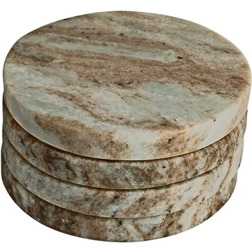 Stylish Farmhouse Marble Coasters for Home Use