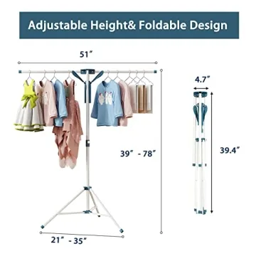 JAUREE Foldable Clothes Drying Rack for Small Spaces