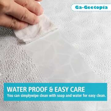 Ga-Geetopia Thin 3D EVA Shower Curtain Liner Water Cube, 72x72 Premium Light Weight Clear Plastic Bathroom Shower Curtain with Rustproof Metal Grommets 3 Magnets for Shower Stall, Bathtubs(No Hooks)