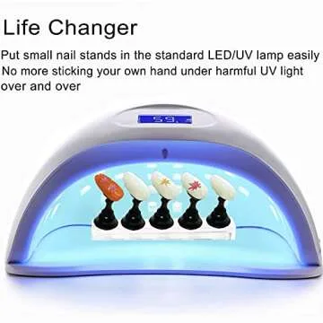 10Pcs Nail Stand for Press on, Fake Acrylic Nail Stand, Nail Display Practice Stands with Magnetic Base, Nail Tip Holders for Salon and Home DIY