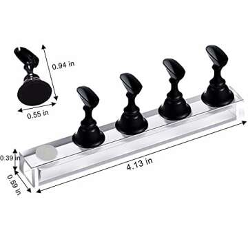 10Pcs Nail Stand for Press on, Fake Acrylic Nail Stand, Nail Display Practice Stands with Magnetic Base, Nail Tip Holders for Salon and Home DIY