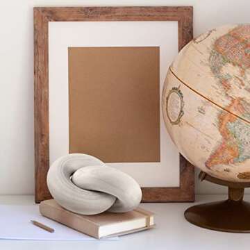 MINCORD Round Coffee Table Wood Knot Decor, Shelf Decor, Wooden Chain Link Decor, Coffee Table Decor...