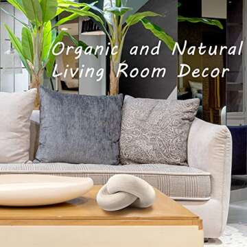 MINCORD Round Coffee Table Wood Knot Decor, Shelf Decor, Wooden Chain Link Decor, Coffee Table Decor, Boho Home Decorations for Living Room, Farmhouse Dining Table Decor