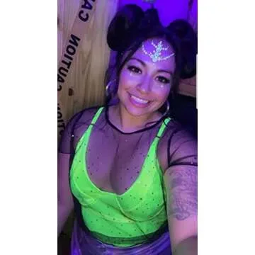 Velius Women's Sexy Deep V Neck Shiny Thong Bodysuit Tank Tops with Underwire (Neon Green, X-Large)