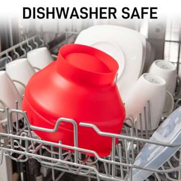 Zulay Microwave Popcorn Popper - BPA-Free Silicone Popcorn Popper Microwave Popcorn Bowl - Collapsible Microwave Popcorn Maker - Family Movie Night Supplies - Red