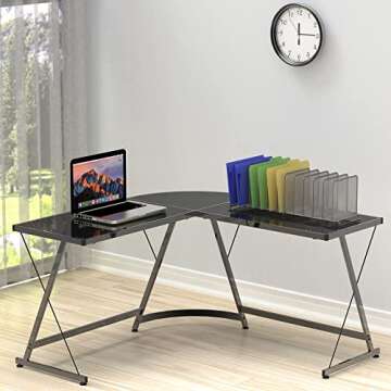 Simple Houseware Expandable 5 Section Upright File Sorter Organizer, Silver