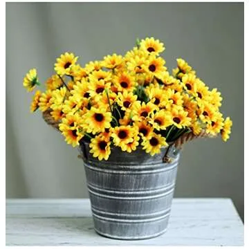 Artfen Artificial Sunflower 2 Bouquet Artificial Flowers Fake Sunflowers Floral Decor Bouquet Home Hotel Office Wedding Party Garden Craft Art Decor 13 inch