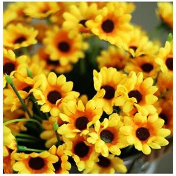 Artfen Artificial Sunflower 2 Bouquet Artificial Flowers Fake Sunflowers Floral Decor Bouquet Home Hotel Office Wedding Party Garden Craft Art Decor 13 inch