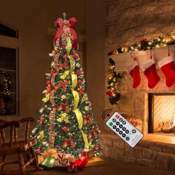 Stunning Pre-lit Christmas Tree - Easy Assemble Holiday Decor with Lights