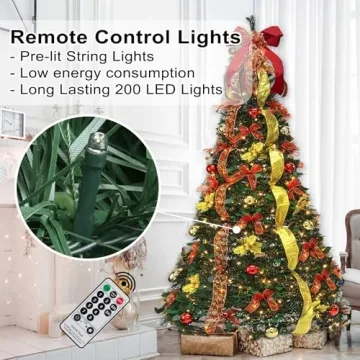 Pre-lit 6.5 Ft Christmas Tree with Remote & Lights