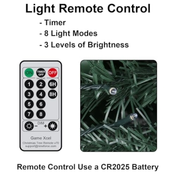 Pre-lit 6.5 Ft Christmas Tree with Remote & Lights