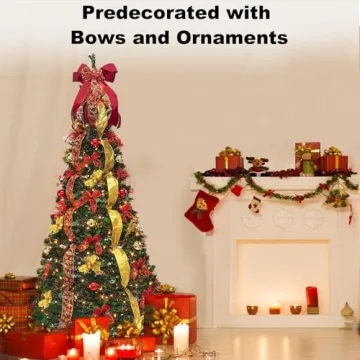 Pre-lit 6.5 Ft Christmas Tree with Remote & Lights