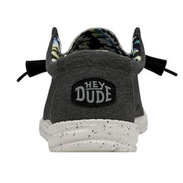 Hey Dude Men's Wally Stretch Black Size 10 | Men’s Shoes | Men's Lace Up Loafers | Comfortable & Light-Weight