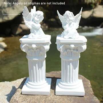 Roman Pillar Greek Column Statue Resin Pedestal Stand Figurine Sculpture, Sand Table Game Decor, Indoor Outdoor Home Garden Decoration 20cm