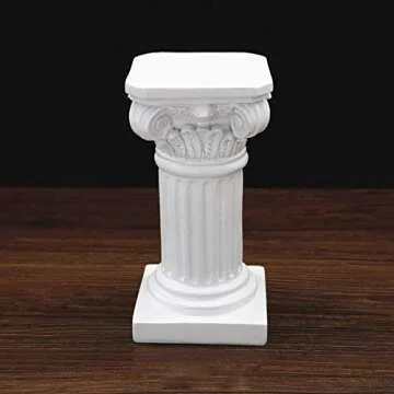 Roman Pillar Greek Column Statue Resin Pedestal Stand Figurine Sculpture, Sand Table Game Decor, Indoor Outdoor Home Garden Decoration 20cm