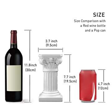 Roman Pillar Greek Column Statue Resin Pedestal Stand Figurine Sculpture, Sand Table Game Decor, Indoor Outdoor Home Garden Decoration 20cm