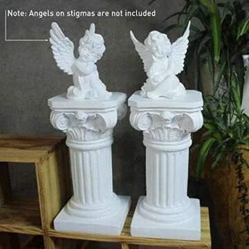 Roman Pillar Greek Column Statue Resin Pedestal Stand Figurine Sculpture, Sand Table Game Decor, Indoor Outdoor Home Garden Decoration 20cm