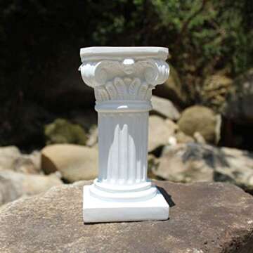 Roman Pillar Greek Column Statue Resin Pedestal Stand Figurine Sculpture, Sand Table Game Decor, Indoor Outdoor Home Garden Decoration 20cm