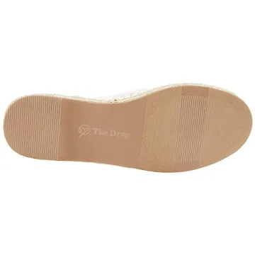 The Drop Women's Lila Open Weave Flat Espadrille, White, 6.5