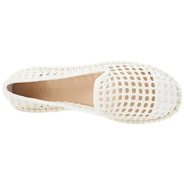 The Drop Women's Lila Open Weave Flat Espadrille, White, 6.5