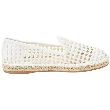 The Drop Women's Lila Open Weave Flat Espadrille, White, 6.5