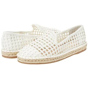 The Drop Women's Lila Open Weave Flat Espadrille, White, 6.5