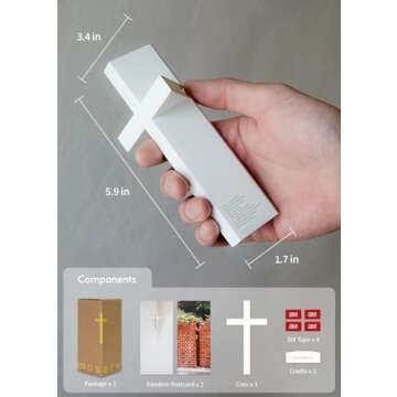 Mosery Wall Cross Corner-Attached White Color 5.9" for Spiritual Decoration
