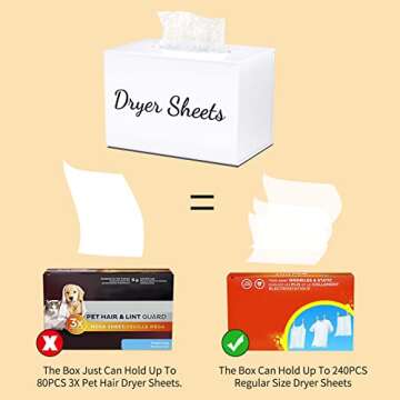 Farmhouse Dryer Sheet Holder, Carmanon Acrylic Dryer Sheet Dispenser Magnetic Laundry Fabric Softener Sheets Holder, Dryer Sheet Container Storage Box with Lid for Laundry Room Decor & Organization