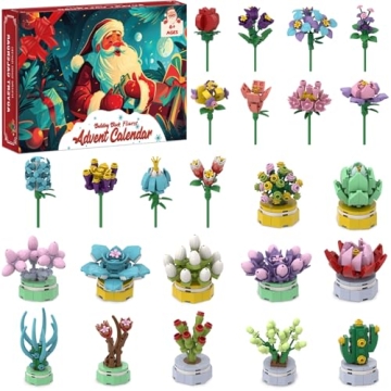 Advent Calendar 2024 Building Block Flowers for Kids