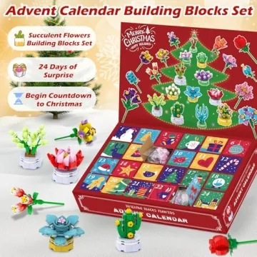 Advent Calendar 2024 Building Block Flowers for Kids