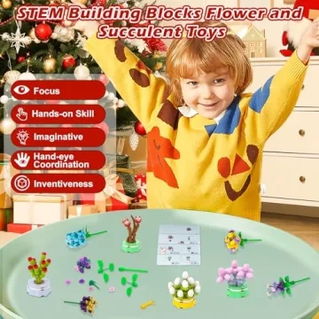 Advent Calendar 2024 Building Block Flowers for Kids