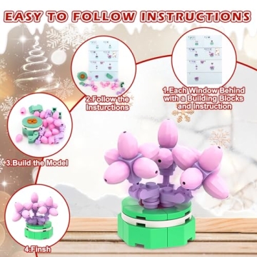 Advent Calendar 2024 Building Block Flowers for Kids