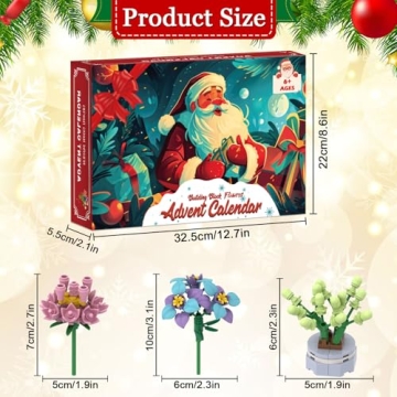 Advent Calendar 2024 Building Block Flowers for Kids