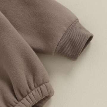 AEEMCEM Newborn Baby Boy Girl Fleece Sweatshirt Bubble Romper Oversized Solid Color Thick Sweater Romper Warm Winter Clothes (A-Coffee, 0-3 Months)