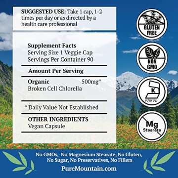 Chlorella Capsules - Organic, Vegan Health Supplement