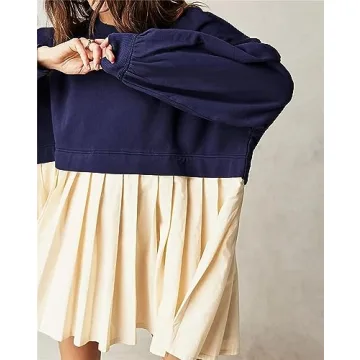 Meladyan Oversized Mini Sweatshirt Dress for Women