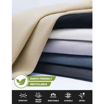 SPECIALMAGIC Golf Pants Men Stretch Slim Fit 5 Pockets Slim Fit Lightweight Dress Casual Tapered Zipper Black,40W30L