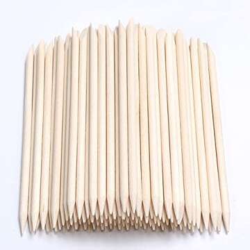 100Pcs Orange Wood Sticks for Nails, HOOMBOOM Double Sided Cuticle Pusher Remover Nail Art Manicure Pedicure Tool for Manicure Pedicure