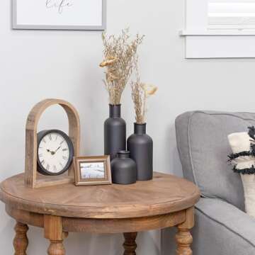 AuldHome Black Ceramic Vases Set of 3 - Elegant Decor