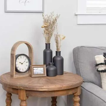 AuldHome Black Ceramic Vases Set of 3 - Elegant Decor