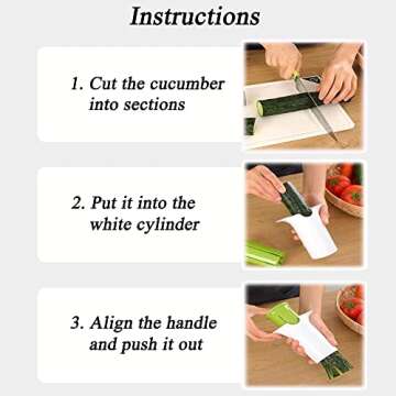 UGpine Cucumber Manual Slicer Strawberry Carrot Grape Tomato Cutter, Creative Multi-functional Kitchen Tools Fruit and Vegetable Chopper Fruit Dispenser for Pizza Salad Potato Chips Prepare Dishes