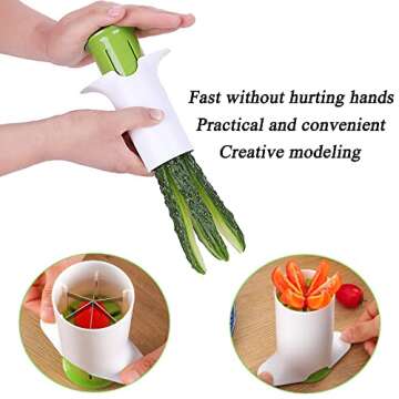 UGpine Cucumber Manual Slicer Strawberry Carrot Grape Tomato Cutter, Creative Multi-functional Kitchen Tools Fruit and Vegetable Chopper Fruit Dispenser for Pizza Salad Potato Chips Prepare Dishes