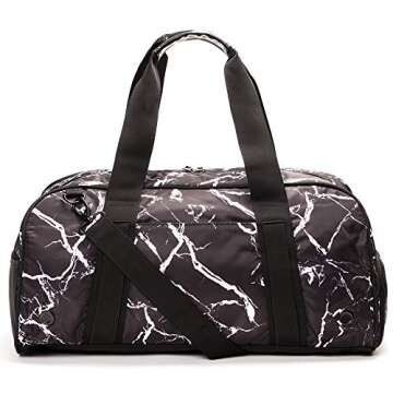 Vooray Burner Sport 20" Gym Bag with Shoe Pocket & Laundry Bag (Black Marble),Large